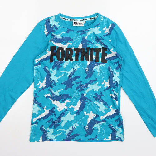 Fortnite Boys Blue Camouflage  Basic T-Shirt Size 11-12 Years