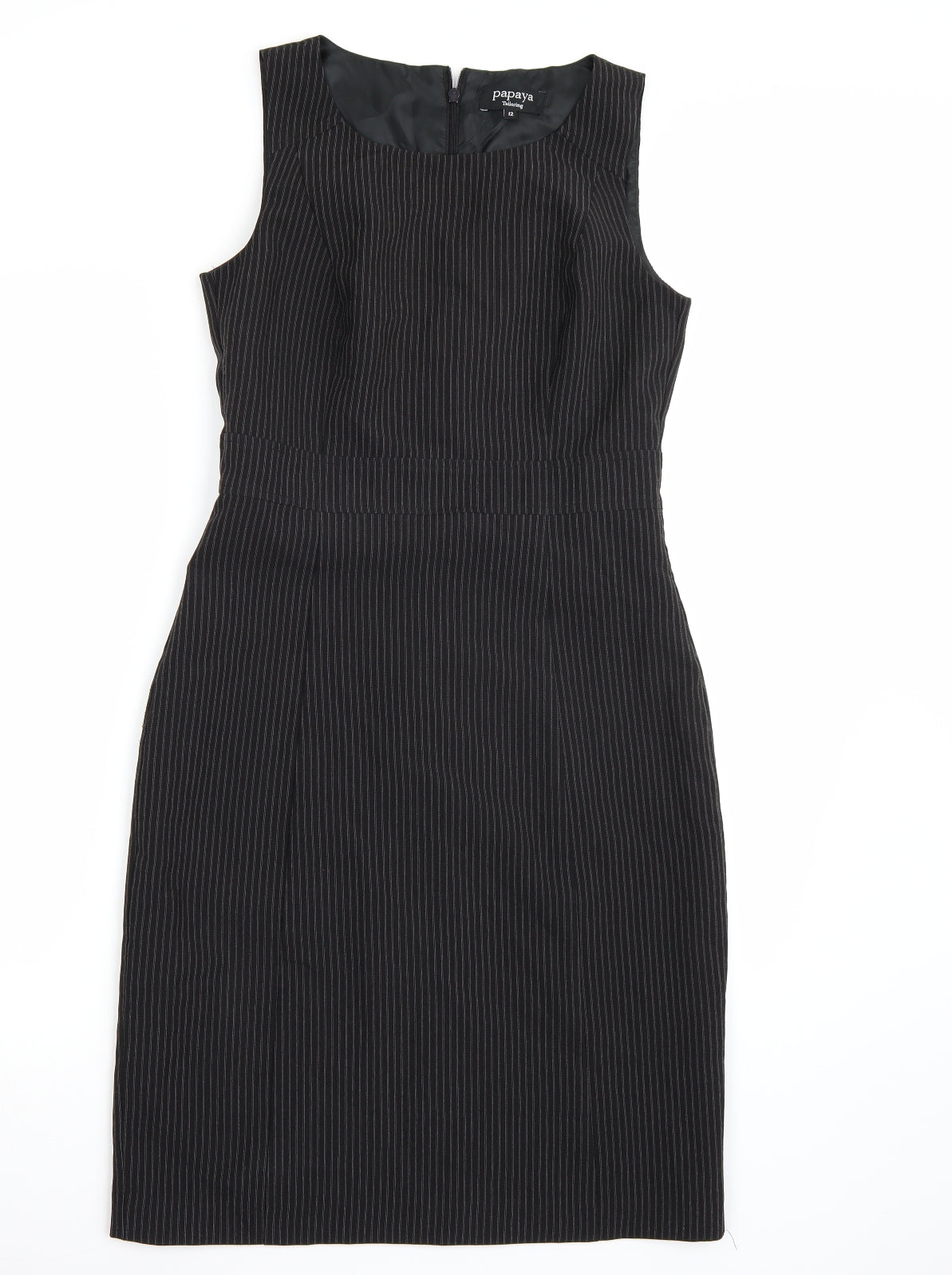 Papaya Womens Black Striped Rayon A-Line  Size 12