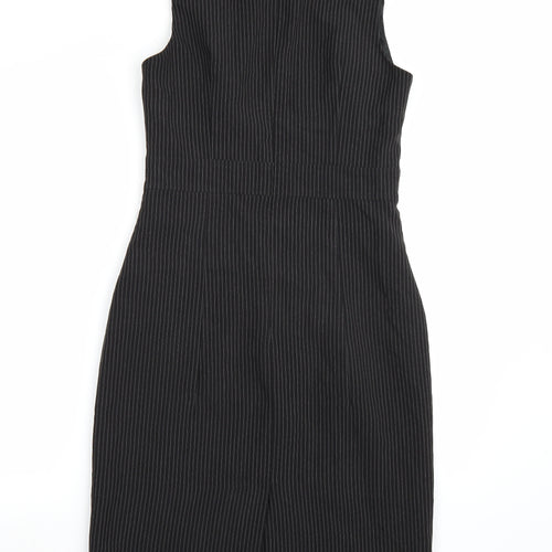 Papaya Womens Black Striped Rayon A-Line  Size 12