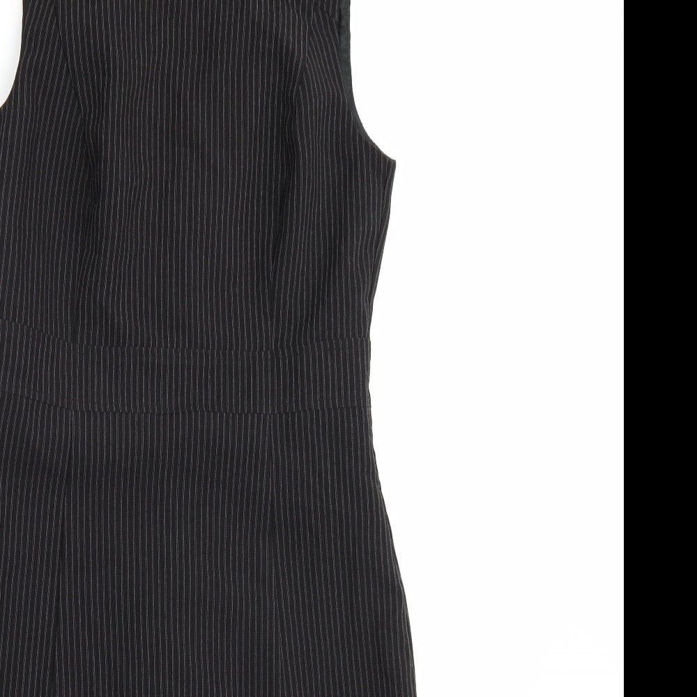 Papaya Womens Black Striped Rayon A-Line  Size 12