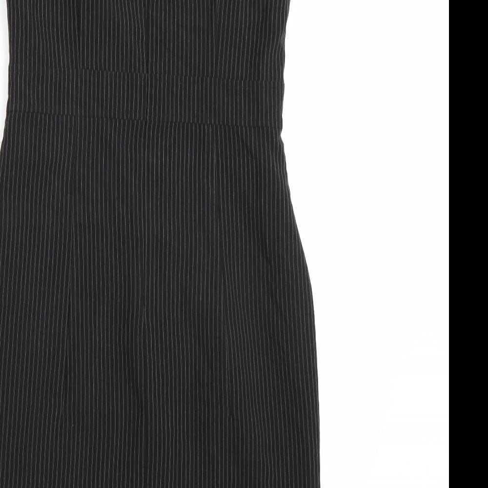 Papaya Womens Black Striped Rayon A-Line  Size 12