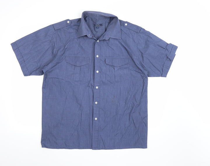 Easy Mens Blue Button-Up Size L