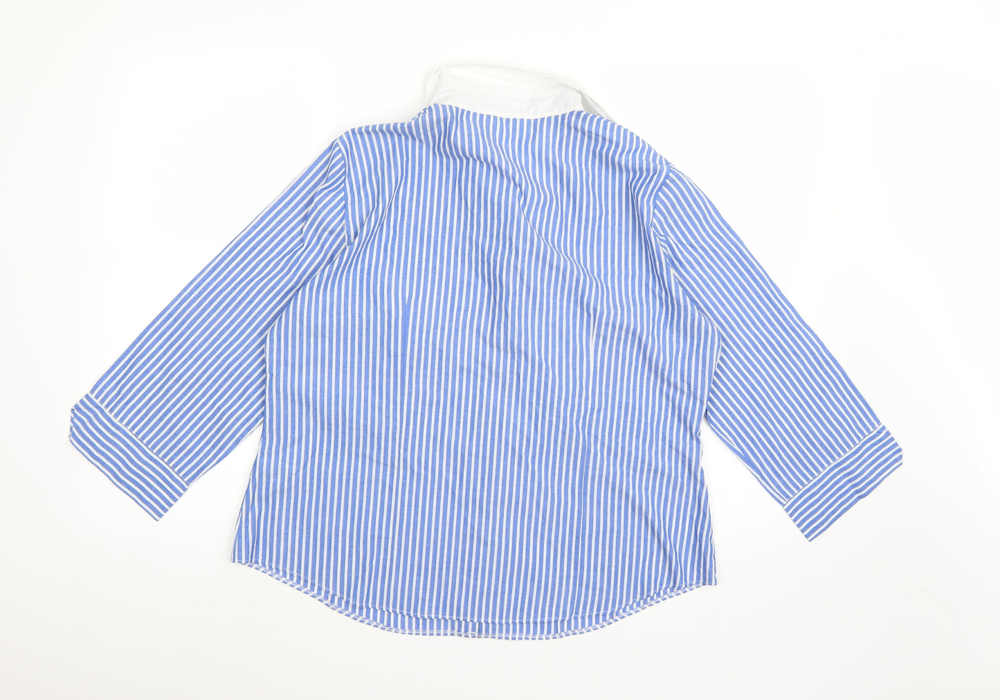 Marks and Spencer Womens Black Striped  Basic Button-Up Size 18