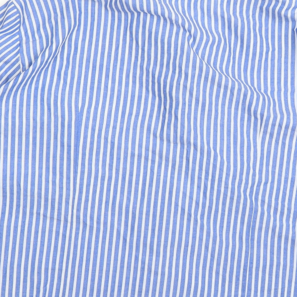 Marks and Spencer Womens Black Striped  Basic Button-Up Size 18