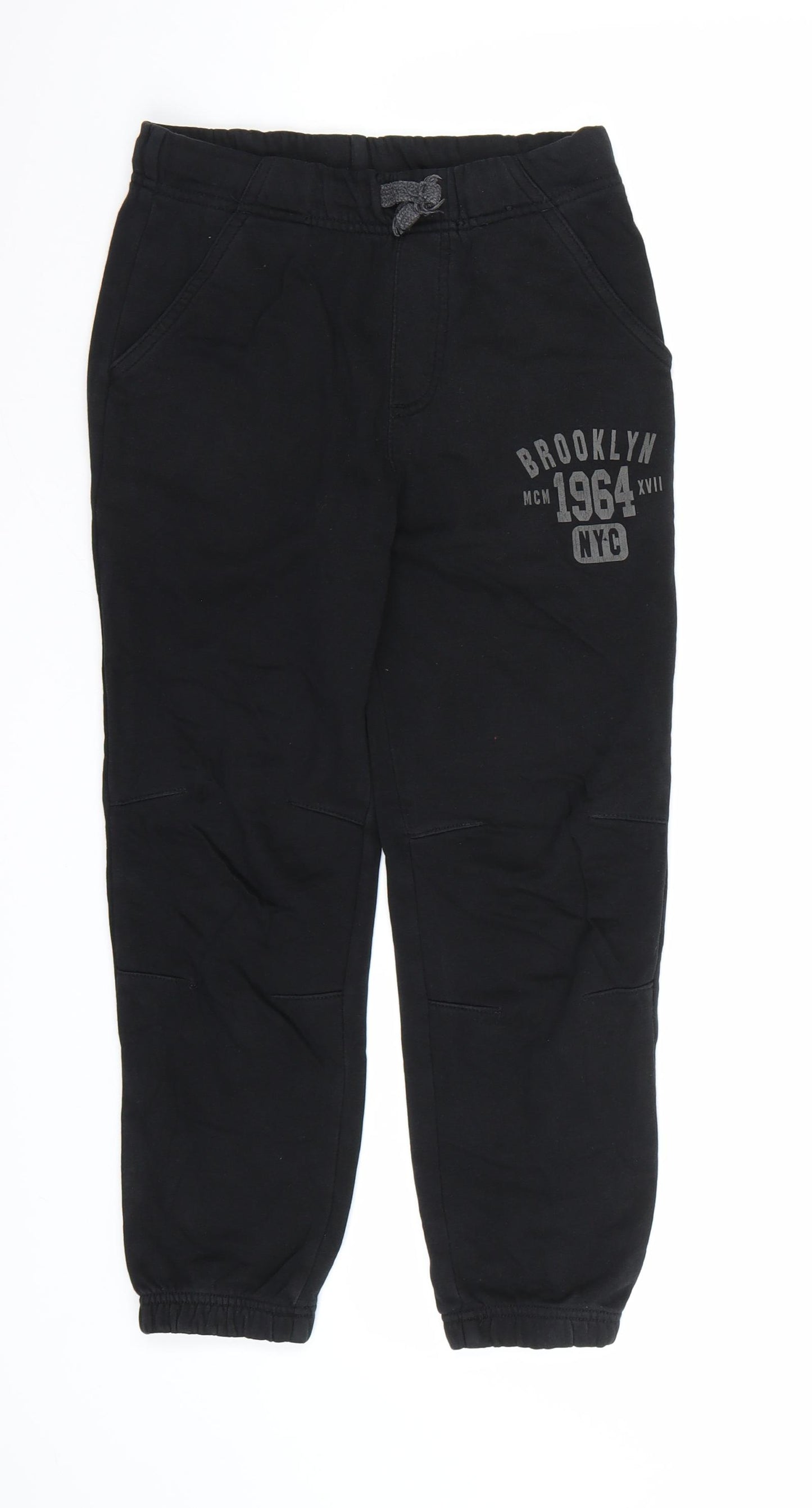 George Boys Black  Jersey Jogger Trousers Size 7-8 Years