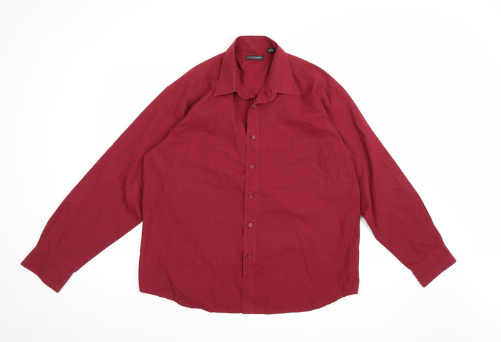 CITY CLASSIC Mens Red    Button-Up Size 16
