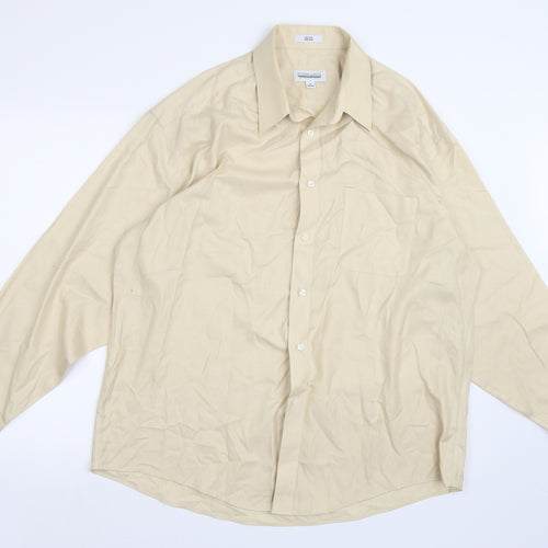 Joseph & Feiss Mens Beige    Button-Up Size 17