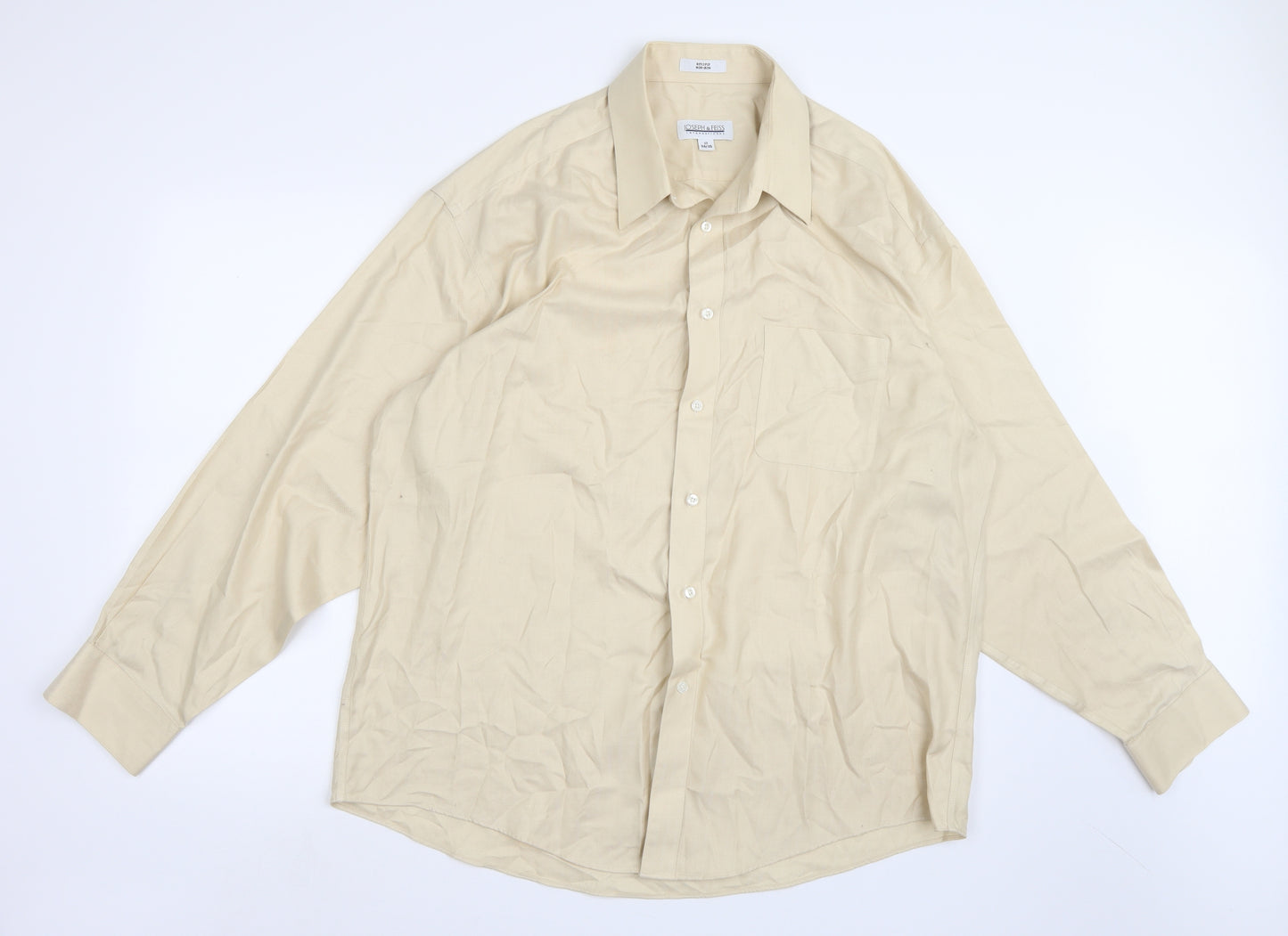 Joseph & Feiss Mens Beige    Button-Up Size 17