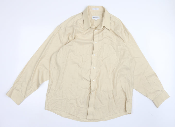 Joseph & Feiss Mens Beige    Button-Up Size 17