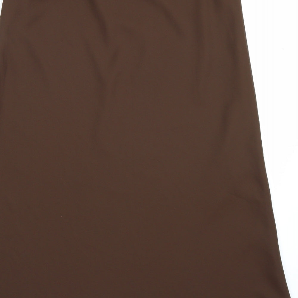 Bonmarché Womens Brown  Chiffon A-Line Skirt Size 14