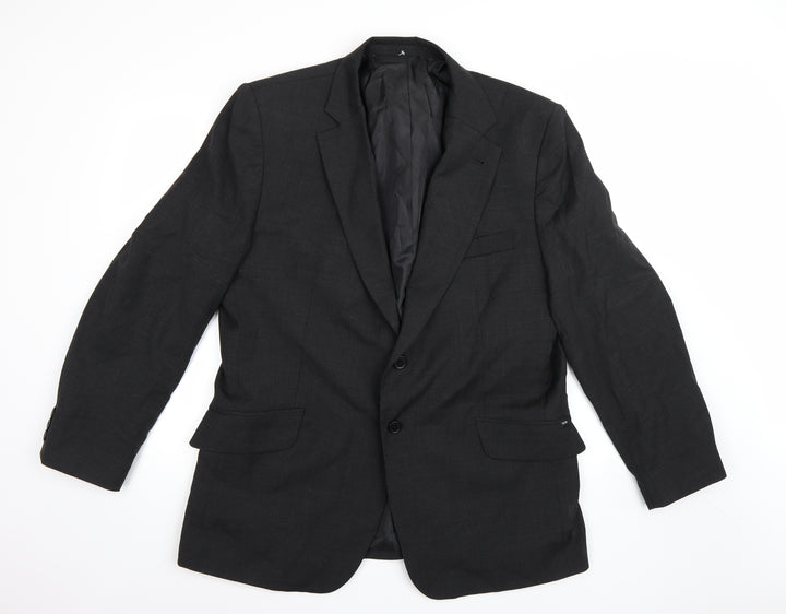 Jermyn Street Mens Grey  Rayon Jacket Suit Jacket Size 46