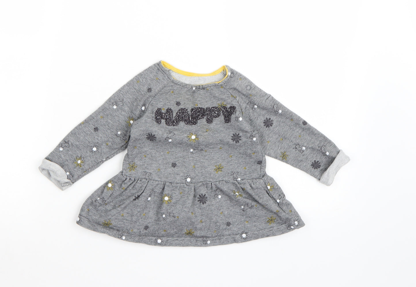 Nutmeg Girls Grey  Jersey Pullover Jumper Size 9-12 Months
