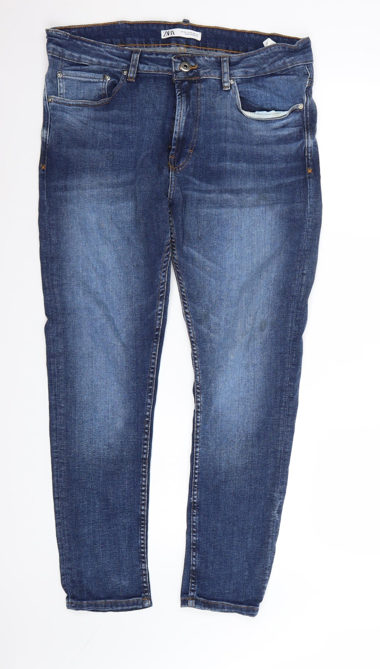ZARA Man Mens Blue  Denim Straight Jeans Size S L28 in