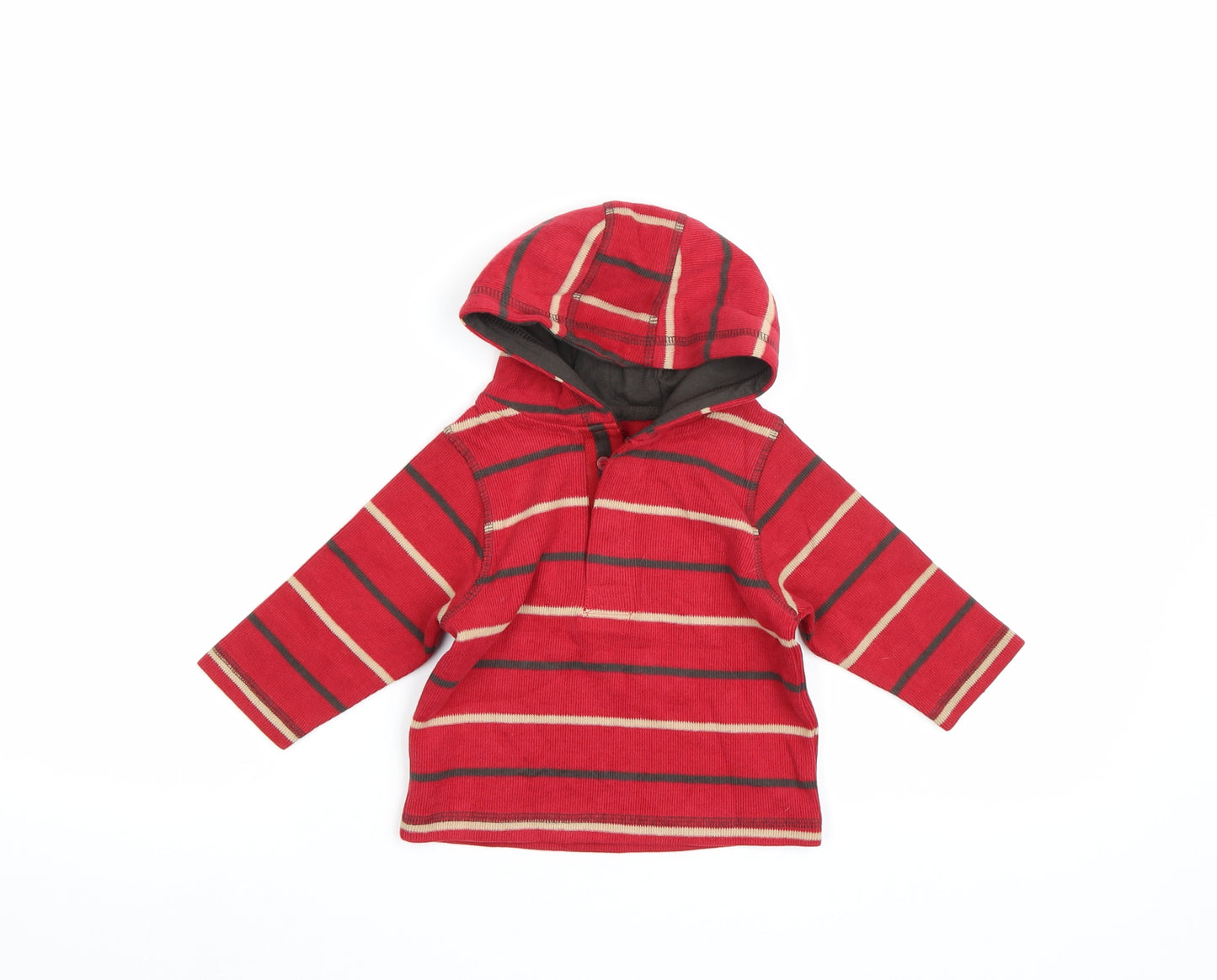 Marks and Spencer Boys Red Striped Knit Pullover Jumper Size 9-12 Months