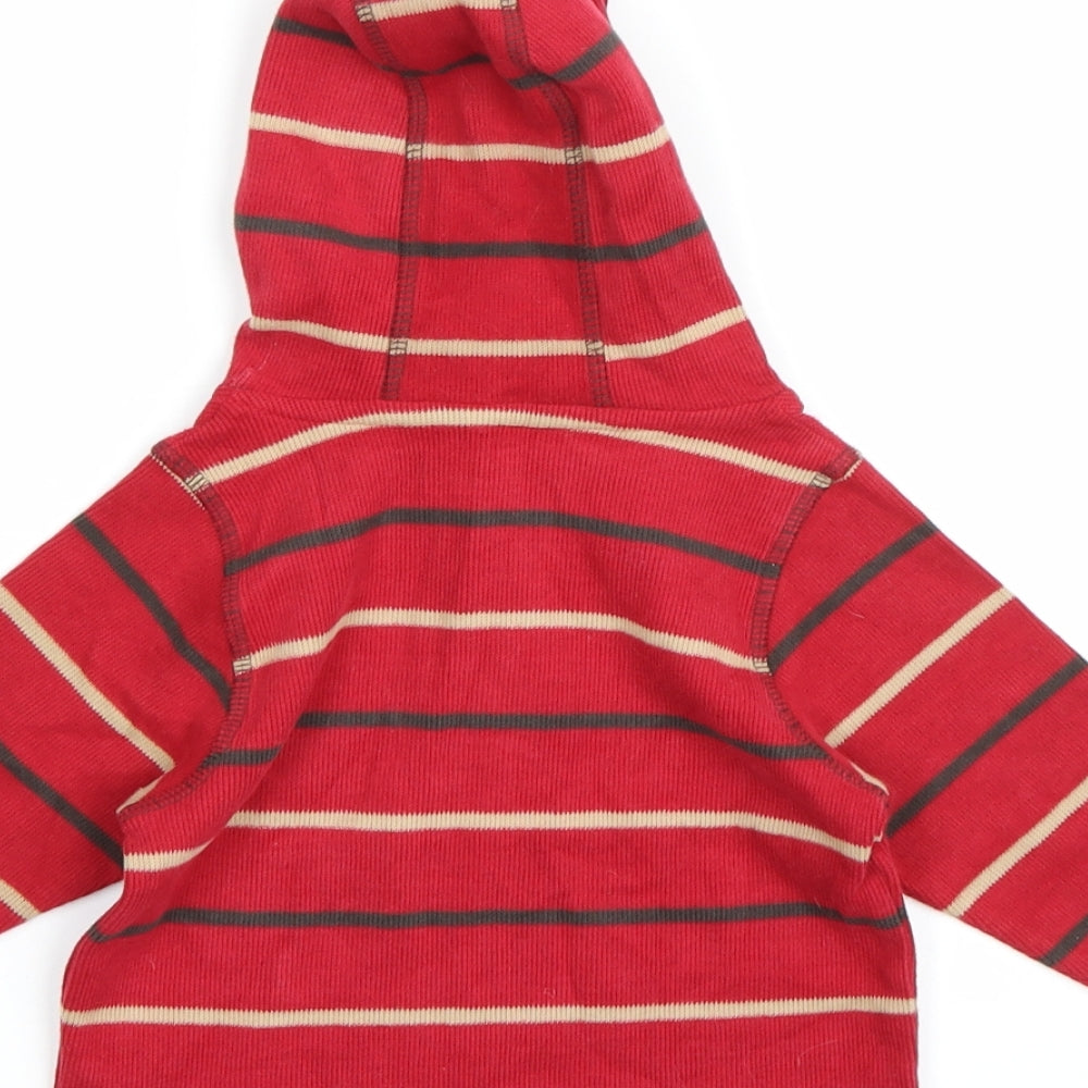 Marks and Spencer Boys Red Striped Knit Pullover Jumper Size 9-12 Months