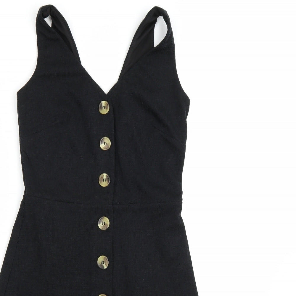New Look Womens Black   Pinafore/Dungaree Dress  Size 6