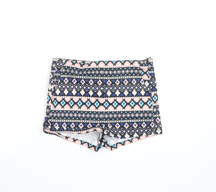 H&M Womens Multicoloured Geometric Cut-Off Shorts Size 12