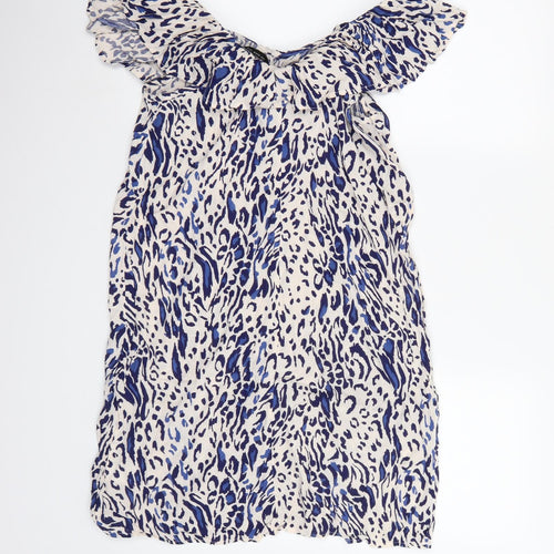 Dorothy Perkins Womens White Animal Print  A-Line  Size 10