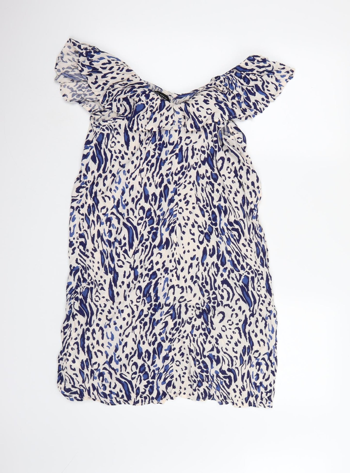 Dorothy Perkins Womens White Animal Print  A-Line  Size 10
