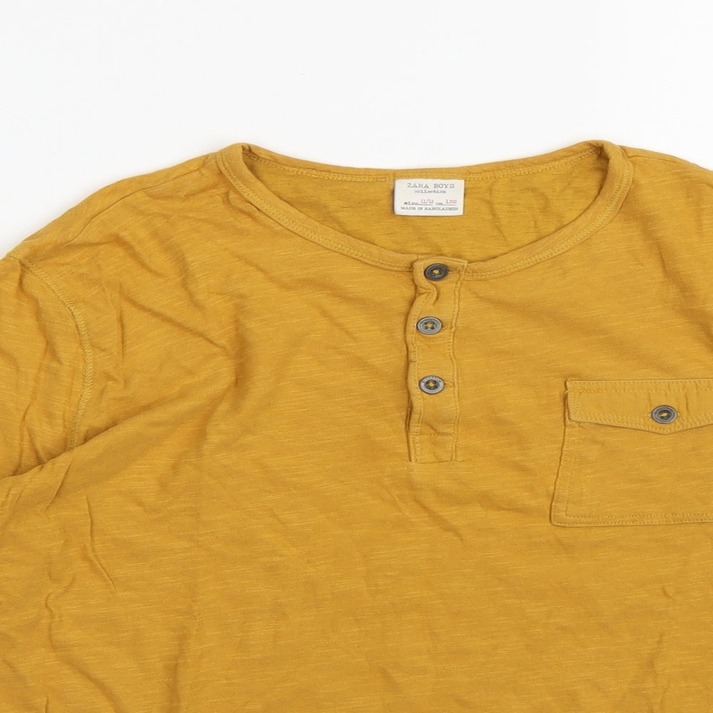 ZARA Boys Boys Yellow   Basic T-Shirt Size 11-12 Years