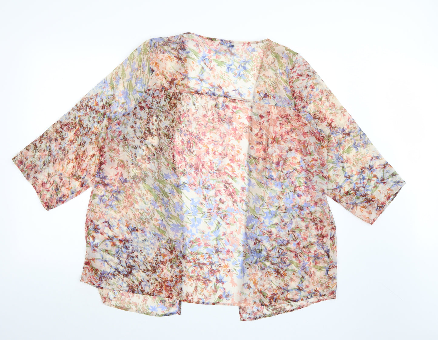 NEXT Womens Multicoloured Floral Chiffon Kimono Blouse Size 14