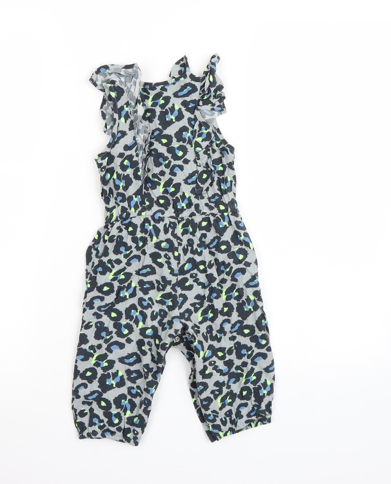 NEXT Girls Grey Animal Print  Romper One-Piece Size 9-12 Months