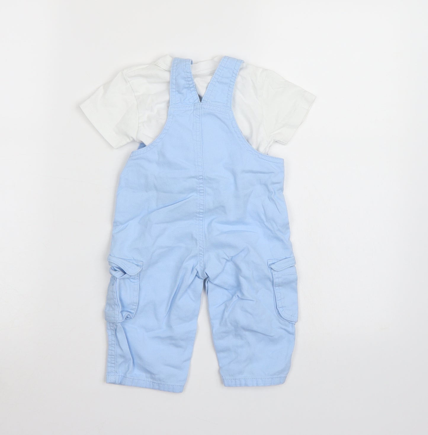 BHS Boys Blue   Dungaree One-Piece Size 6-9 Months