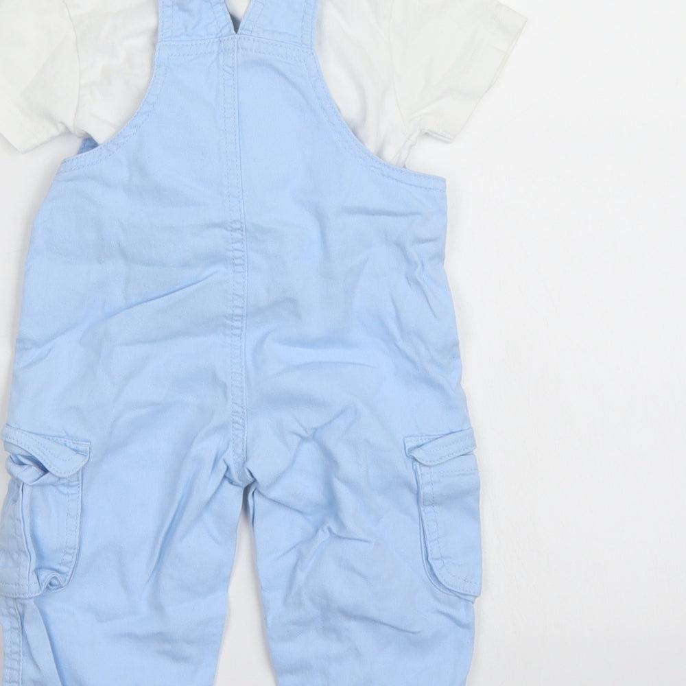 BHS Boys Blue   Dungaree One-Piece Size 6-9 Months