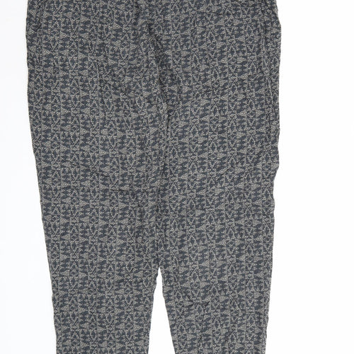 NEXT Womens Grey Geometric  Harem Trousers Size 12 L26 in