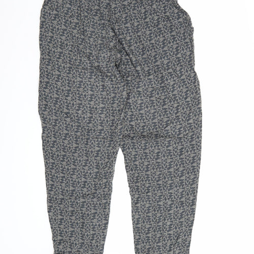 NEXT Womens Grey Geometric  Harem Trousers Size 12 L26 in