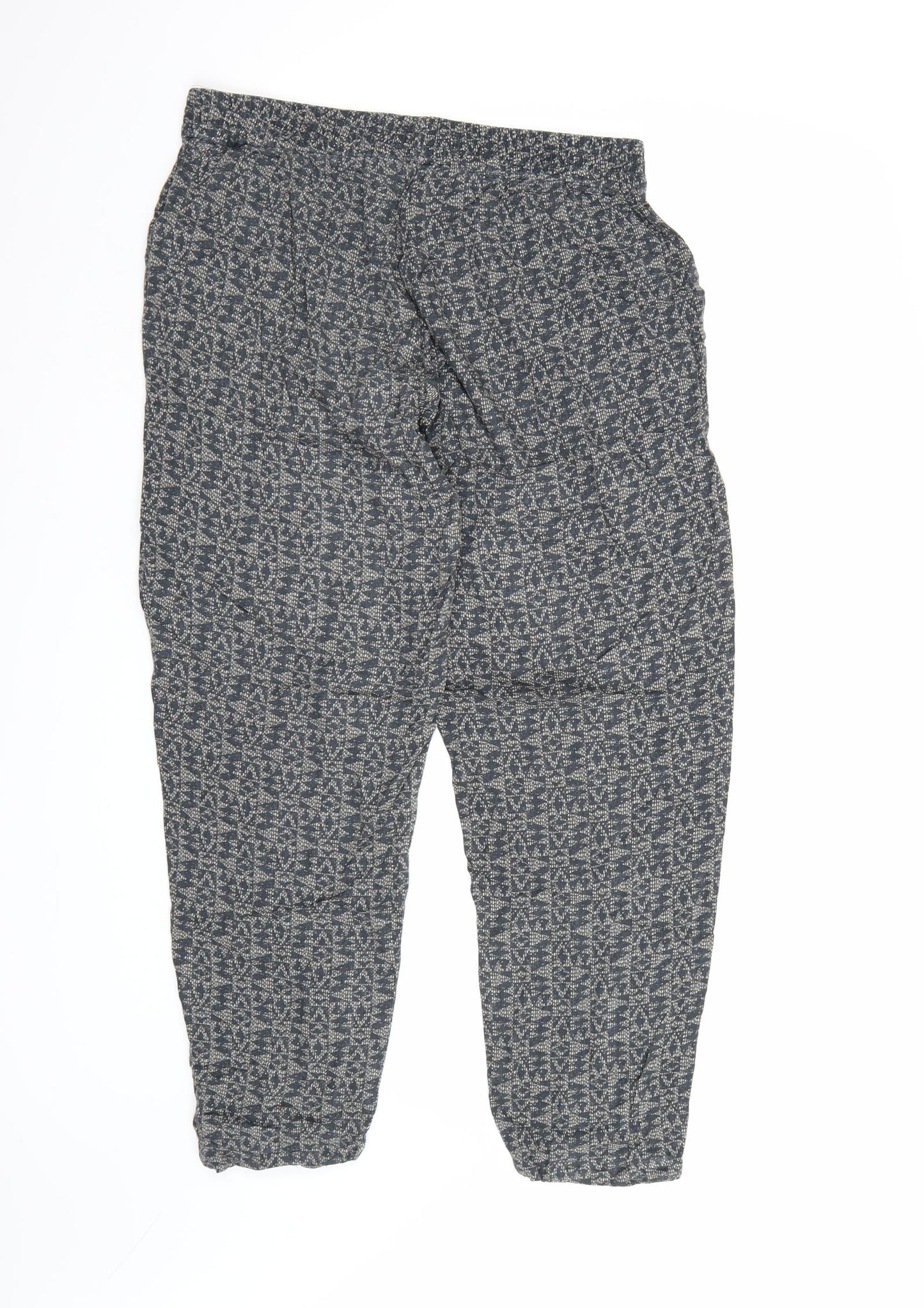 NEXT Womens Grey Geometric  Harem Trousers Size 12 L26 in