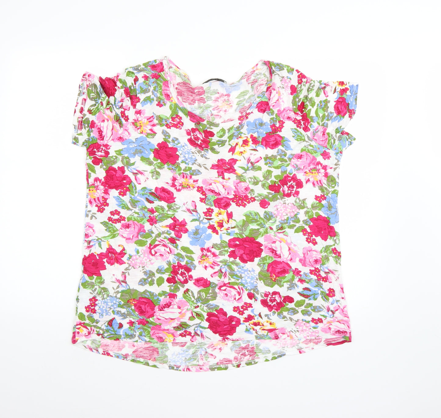 George Womens White Floral  Basic T-Shirt Size 18
