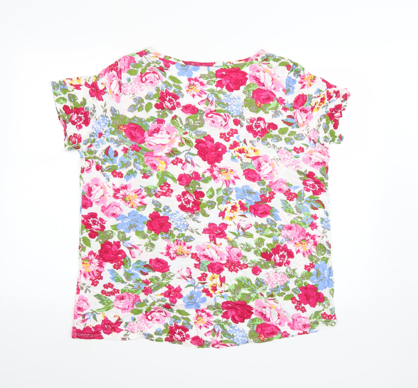 George Womens White Floral  Basic T-Shirt Size 18