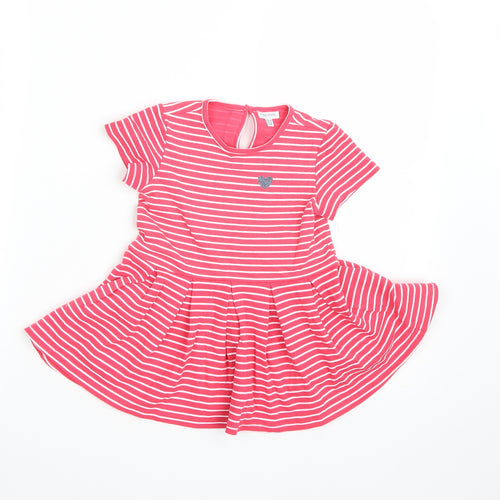 Fagottino Girls Pink Striped  T-Shirt Dress  Size 18-24 Months