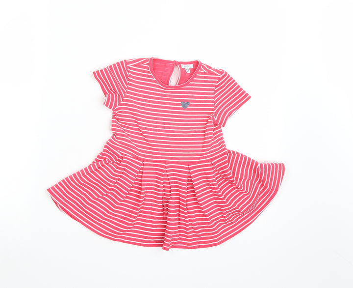 Fagottino Girls Pink Striped  T-Shirt Dress  Size 18-24 Months