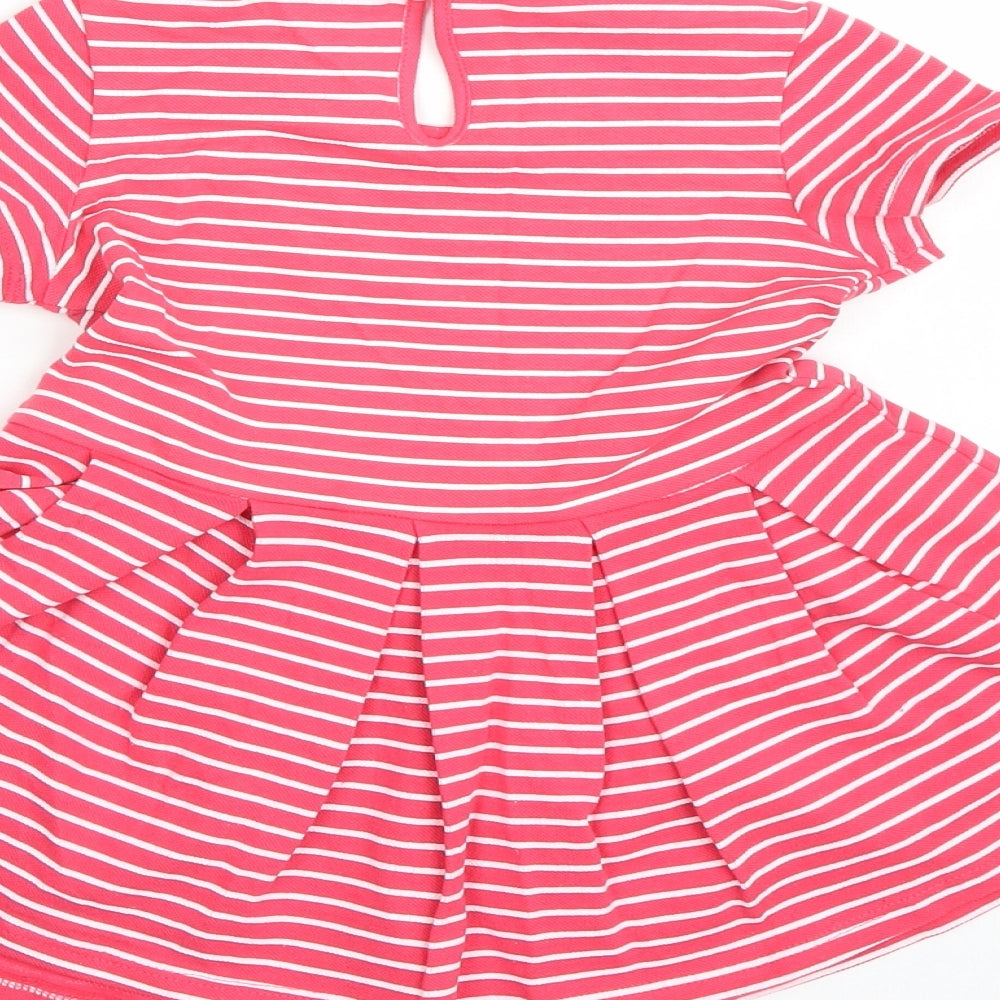Fagottino Girls Pink Striped  T-Shirt Dress  Size 18-24 Months