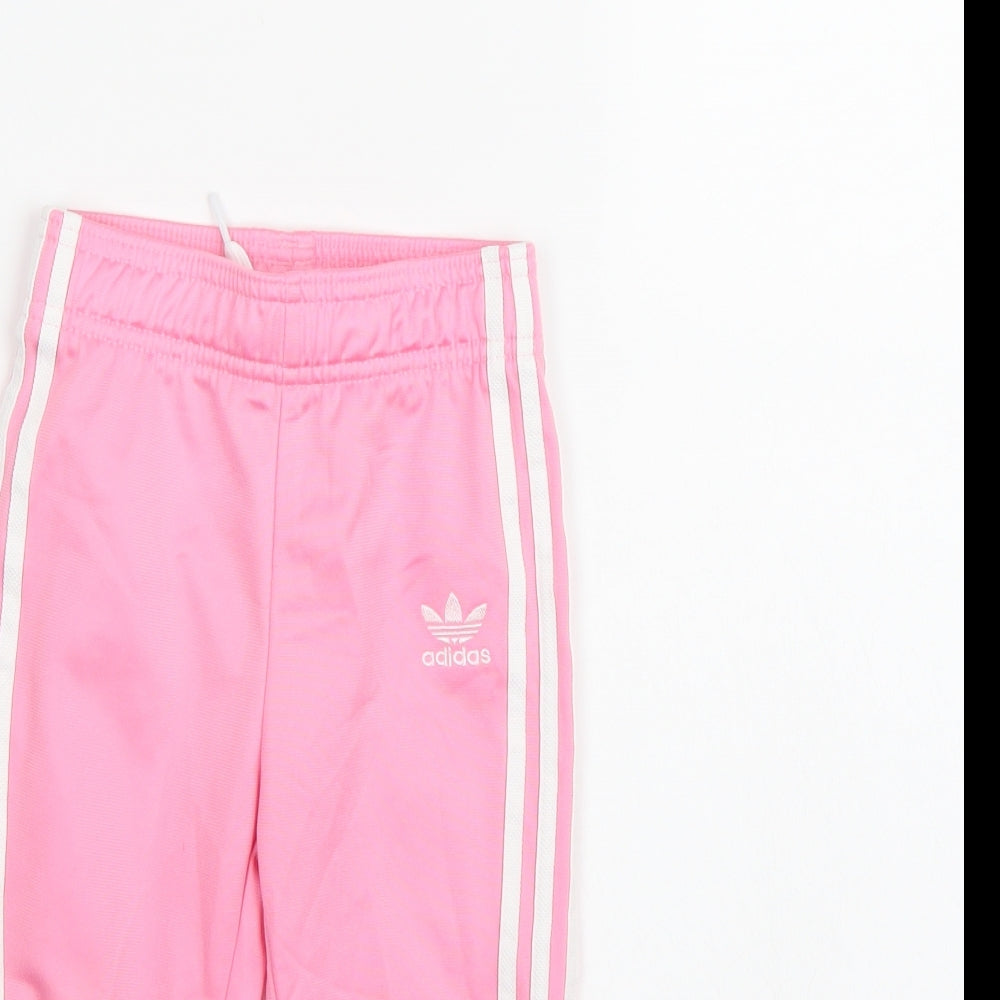 adidas Girls Pink   Jogger Trousers Size 18-24 Months
