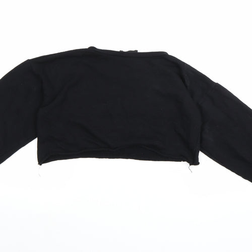 PRETTYLITTLETHING Womens Black  Jersey Pullover Sweatshirt Size 6