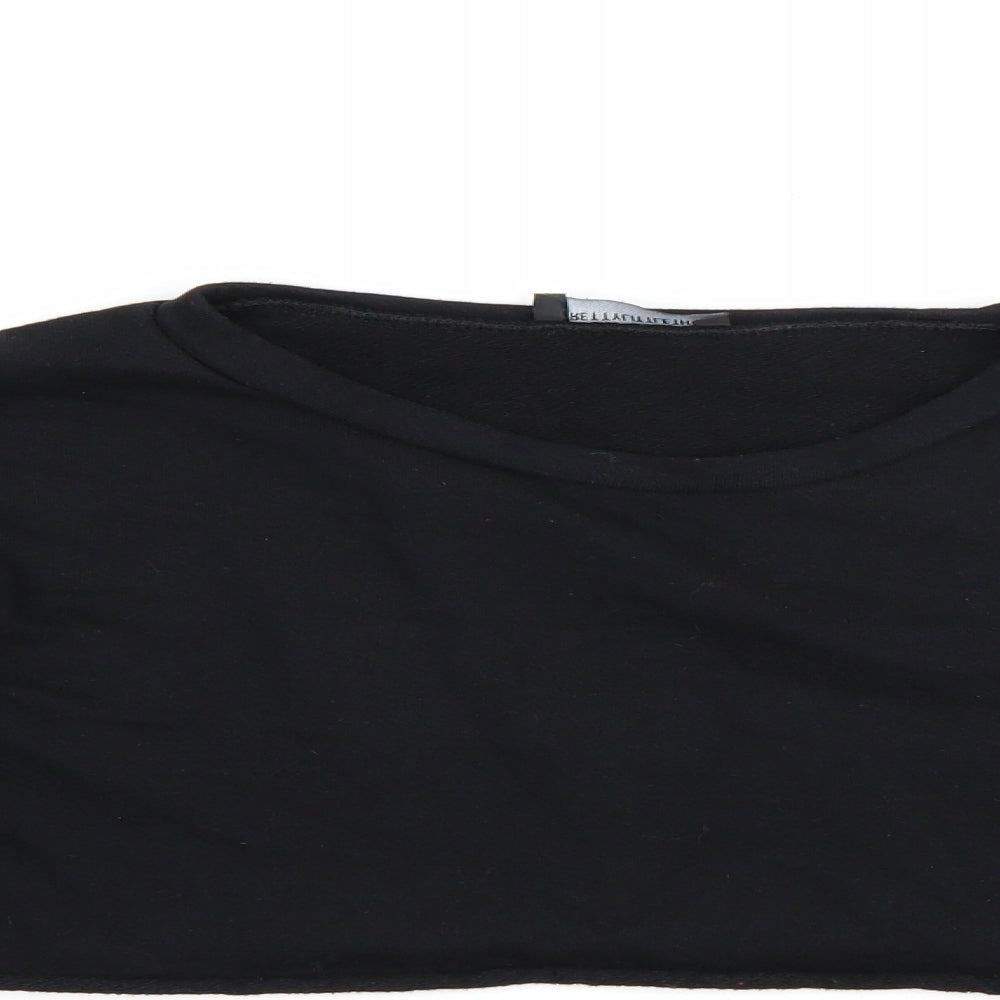 PRETTYLITTLETHING Womens Black  Jersey Pullover Sweatshirt Size 6