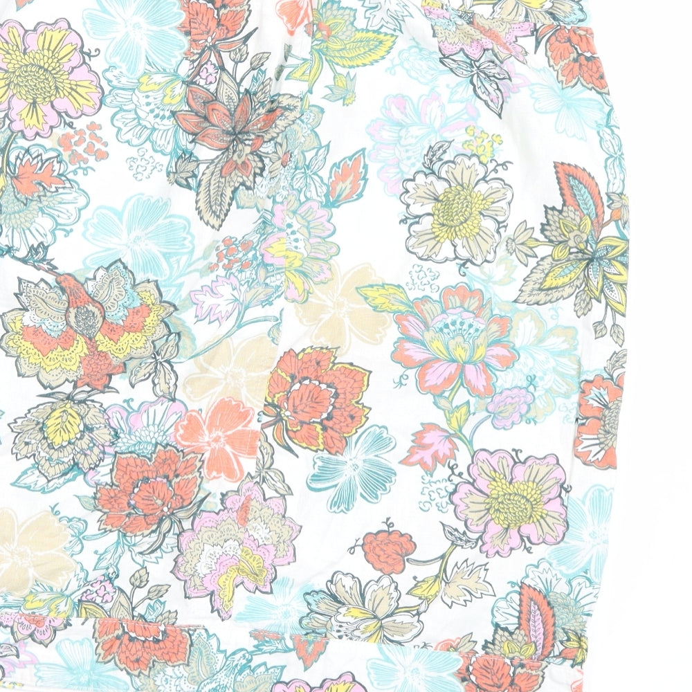 NEXT Womens White Floral  A-Line Skirt Size 12