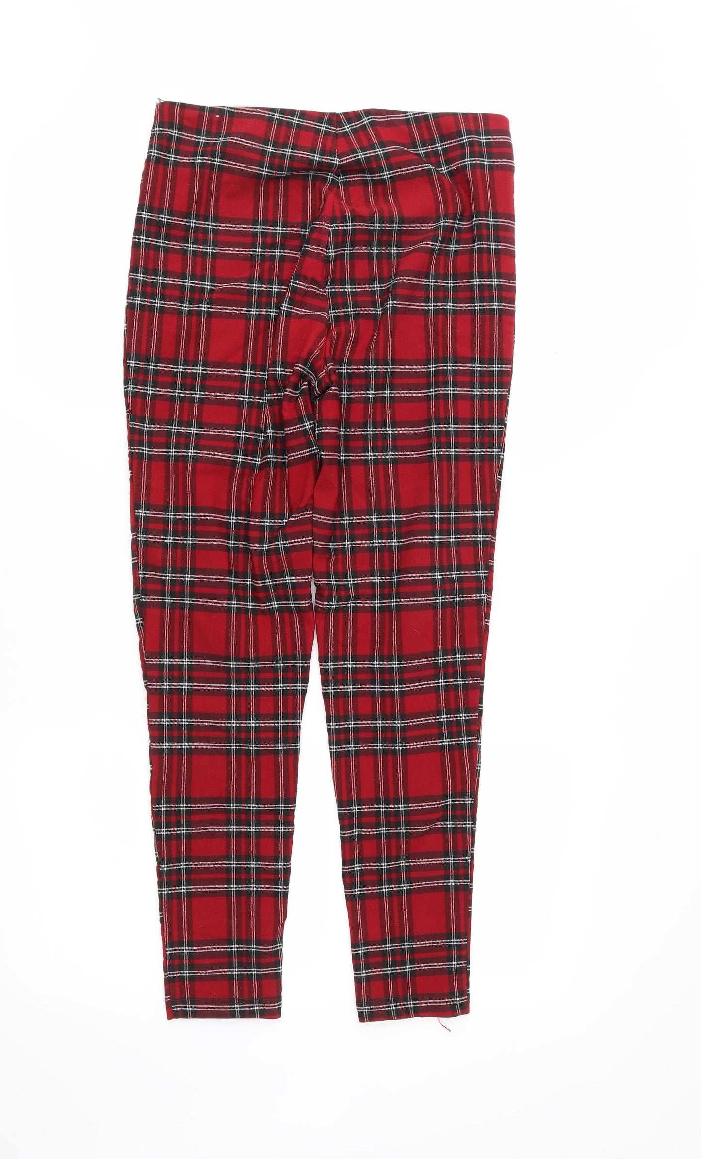 Zara Womens Red Plaid  Trousers  Size M L26 in