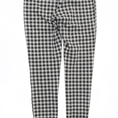 Zara Womens Black Check  Trousers  Size M L28 in