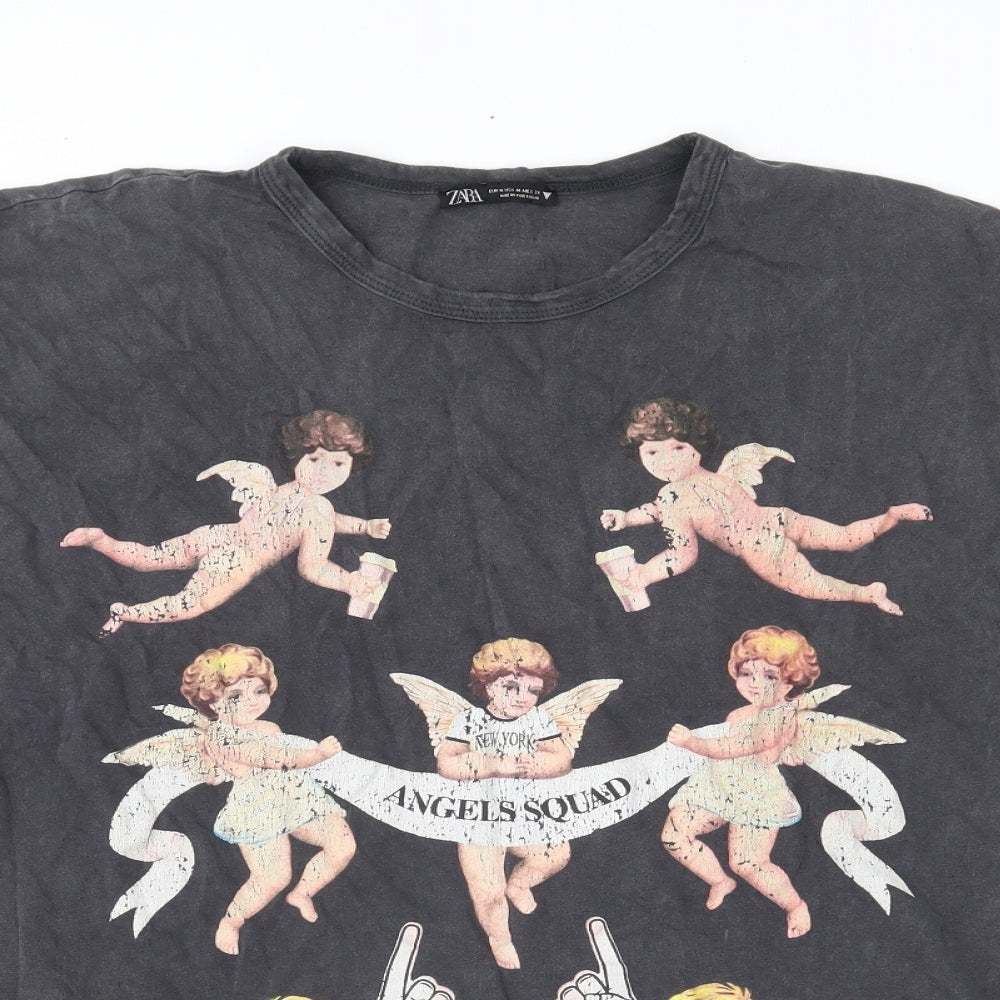 Zara Womens Grey   Basic T-Shirt Size M