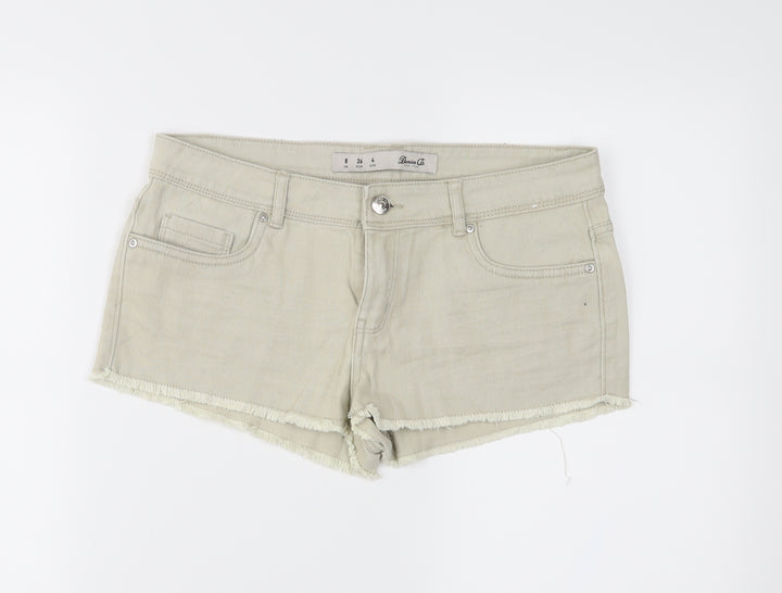 DenimCo Womens Ivory Hot Pants Shorts Size 8