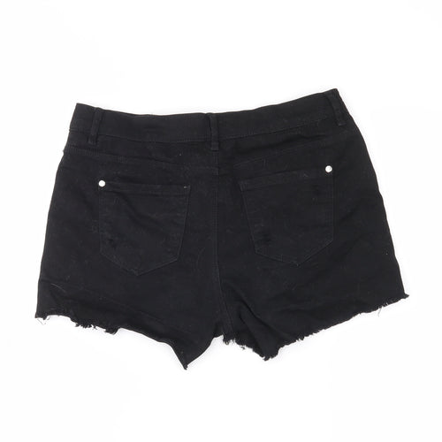 Yishion Womens Black   Hot Pants Shorts Size 24 in - distressed