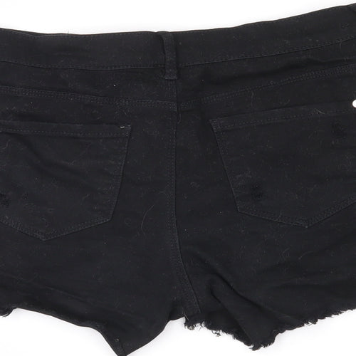 Yishion Womens Black   Hot Pants Shorts Size 24 in - distressed