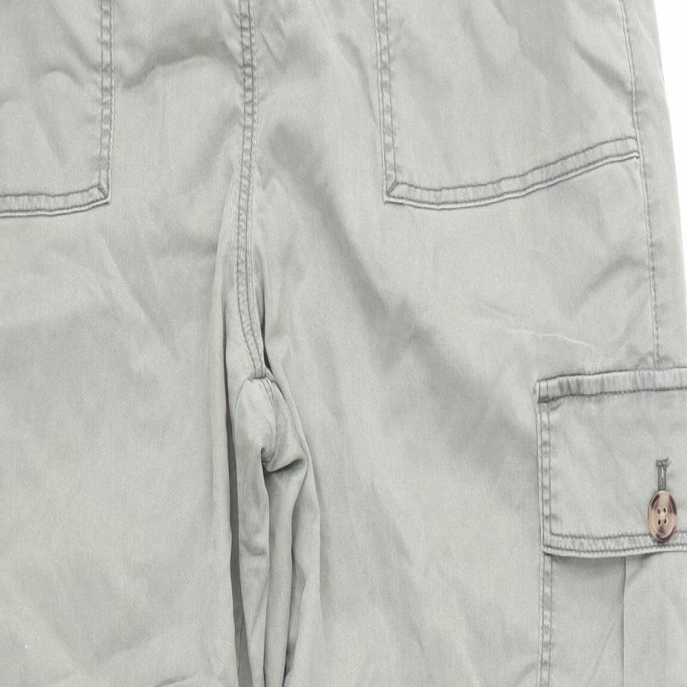 M&S Womens Green   Cargo Trousers Size 14 L28 in