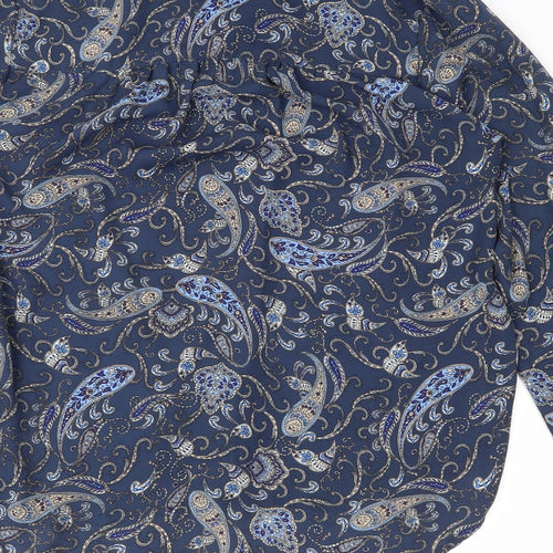 H&M Womens Blue Paisley  Basic Button-Up Size 12