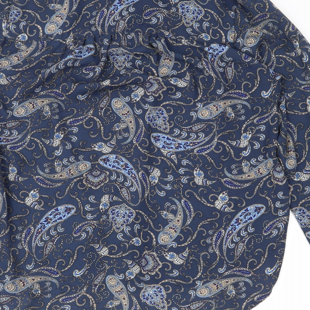 H&M Womens Blue Paisley  Basic Button-Up Size 12
