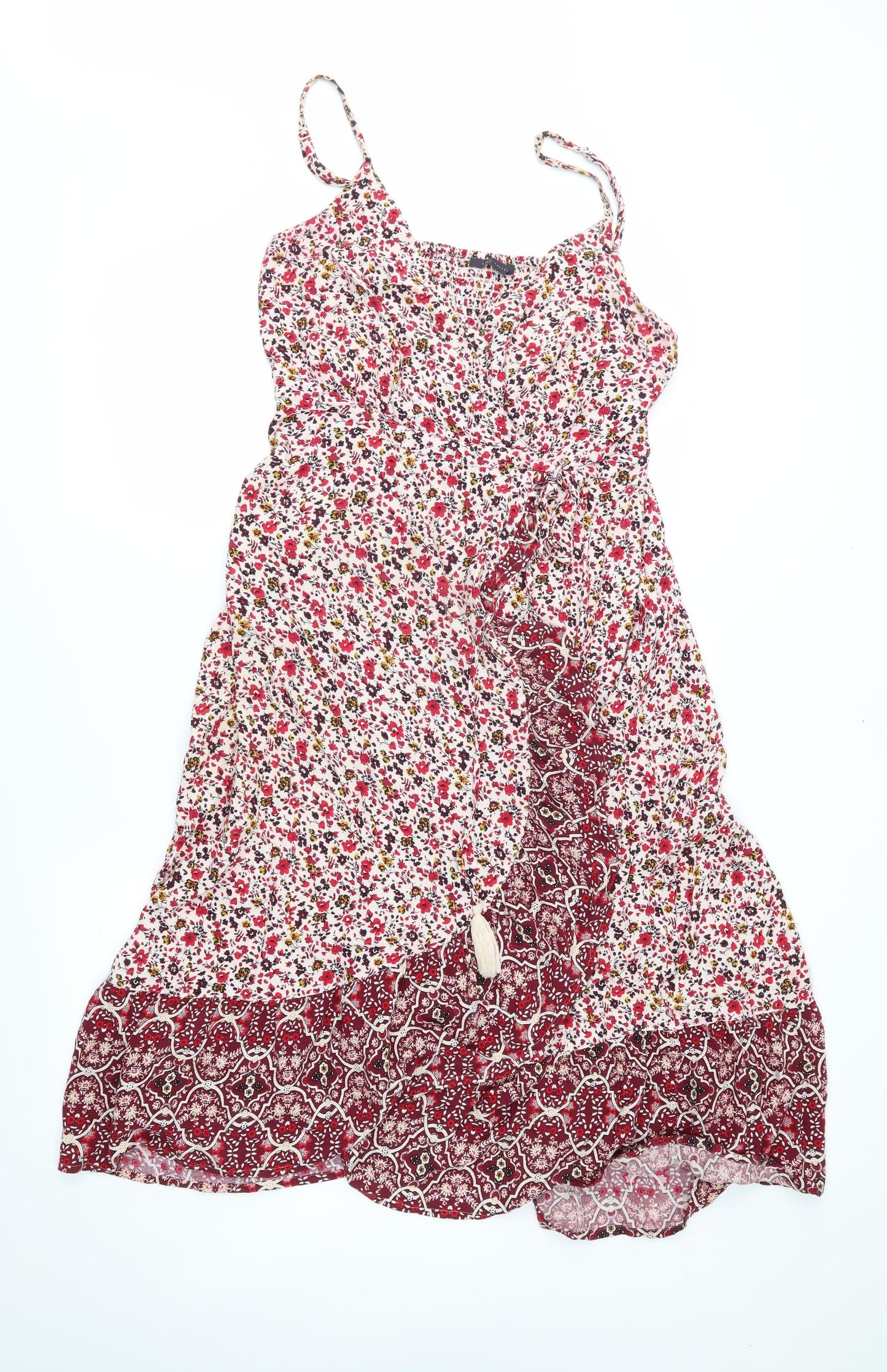 M&S Womens Red Floral  Trapeze & Swing  Size 10